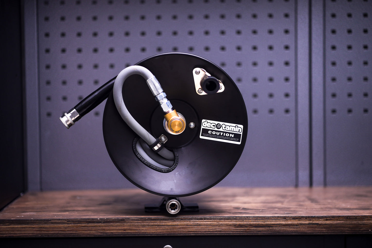 HEAVY DUTYグレーホース スチールドラムリールキット 15m ケルヒャーコネクタ付き