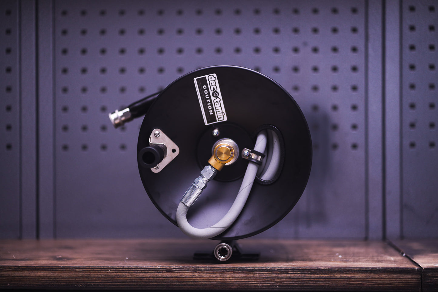 HEAVY DUTYグレーホース スチールドラムリールキット 22m ケルヒャーコネクタ付き