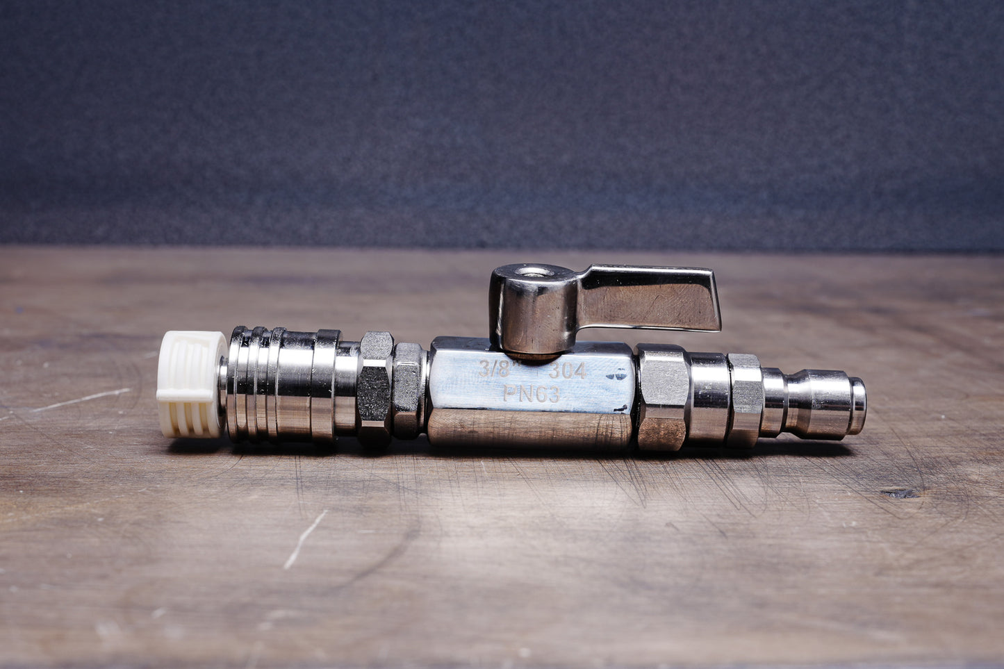 ガンレスバルブ Ver3 オールステンレス 3/8インレット 1/4アウトレット ワンタッチカプラー