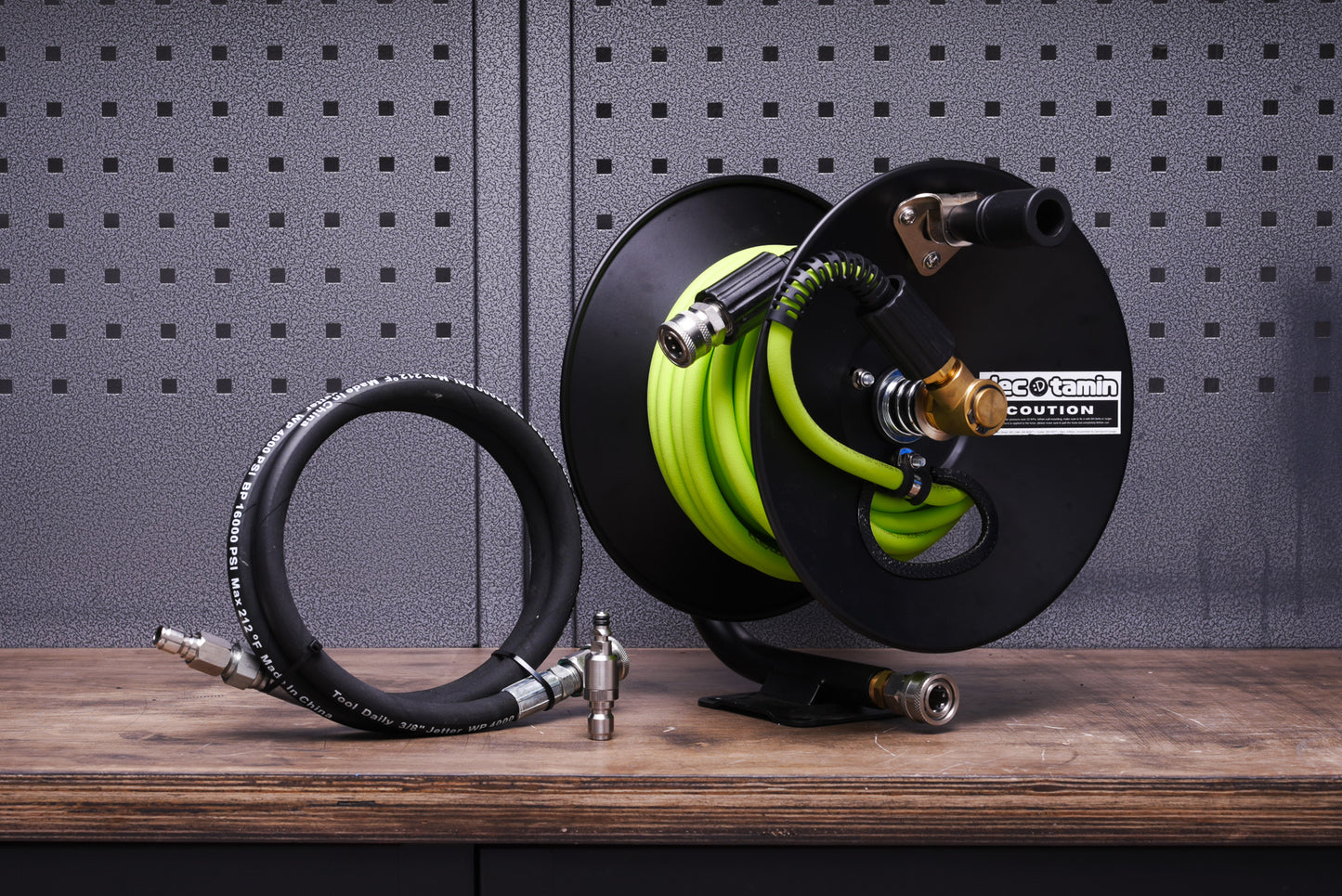 Flexzillaホース スチールドラムリールキット 15m ケルヒャーコネクタ付き