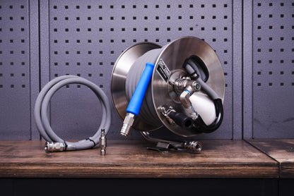HEAVY DUTYグレーホース ブループロテクタ ステンドラムリールキット 15m ワンタッチカプラ ケルヒャーコネクタ付き