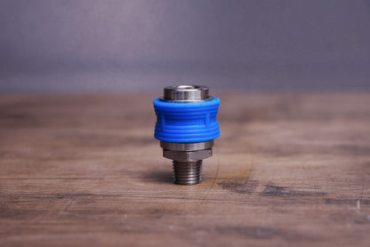 ブルー 1/4 ワンタッチクイックカプラー コンフォートグリップ NPTオスネジ 海外/米国規格