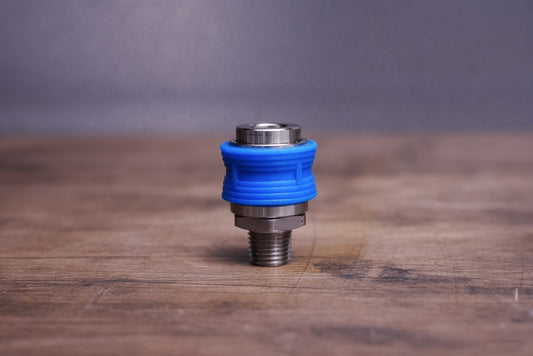 ブルー 1/4 ワンタッチクイックカプラー コンフォートグリップ NPTオスネジ 海外/米国規格